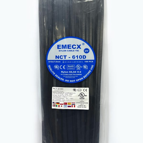 Cintillo nylon 610x7.6mm - negro