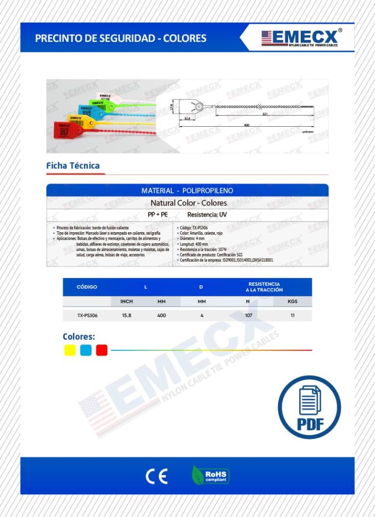 PRECINTO DE SEGURIDAD